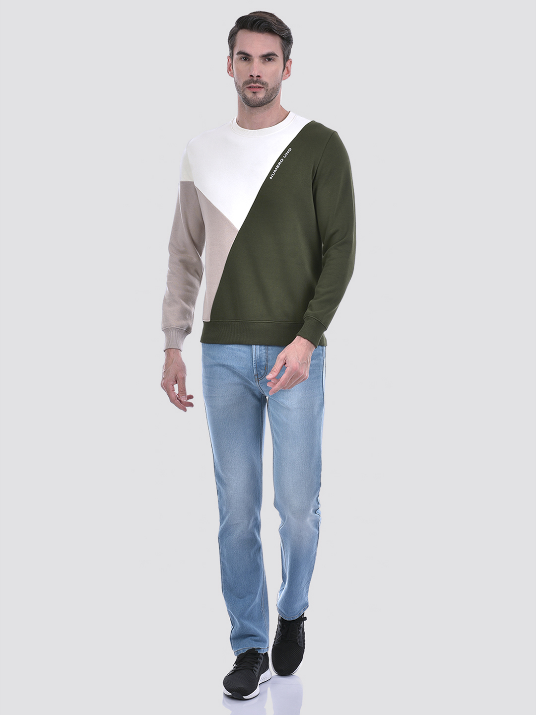Numero Uno Men Color Block Multicolor Sweat Shirt